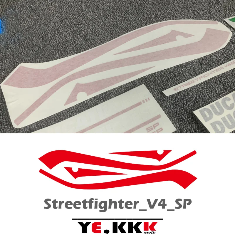 V4SP/V4 Tank Sticker Decal Design PANIGALE SP Customizable Colors Red Matt Black Matt Red For Ducati Streetfighter V4 V4S organza short pure desire shirt women s summer design feeling unique french two piece tank top solid