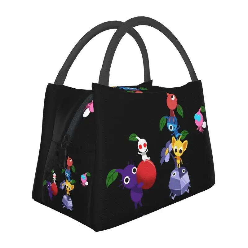 Giochi Di Cartoni Animati Pikmin Portable Lunch Box Women Waterproof Plant Monster Thermal Cooler Food Insulated Lunch Bag