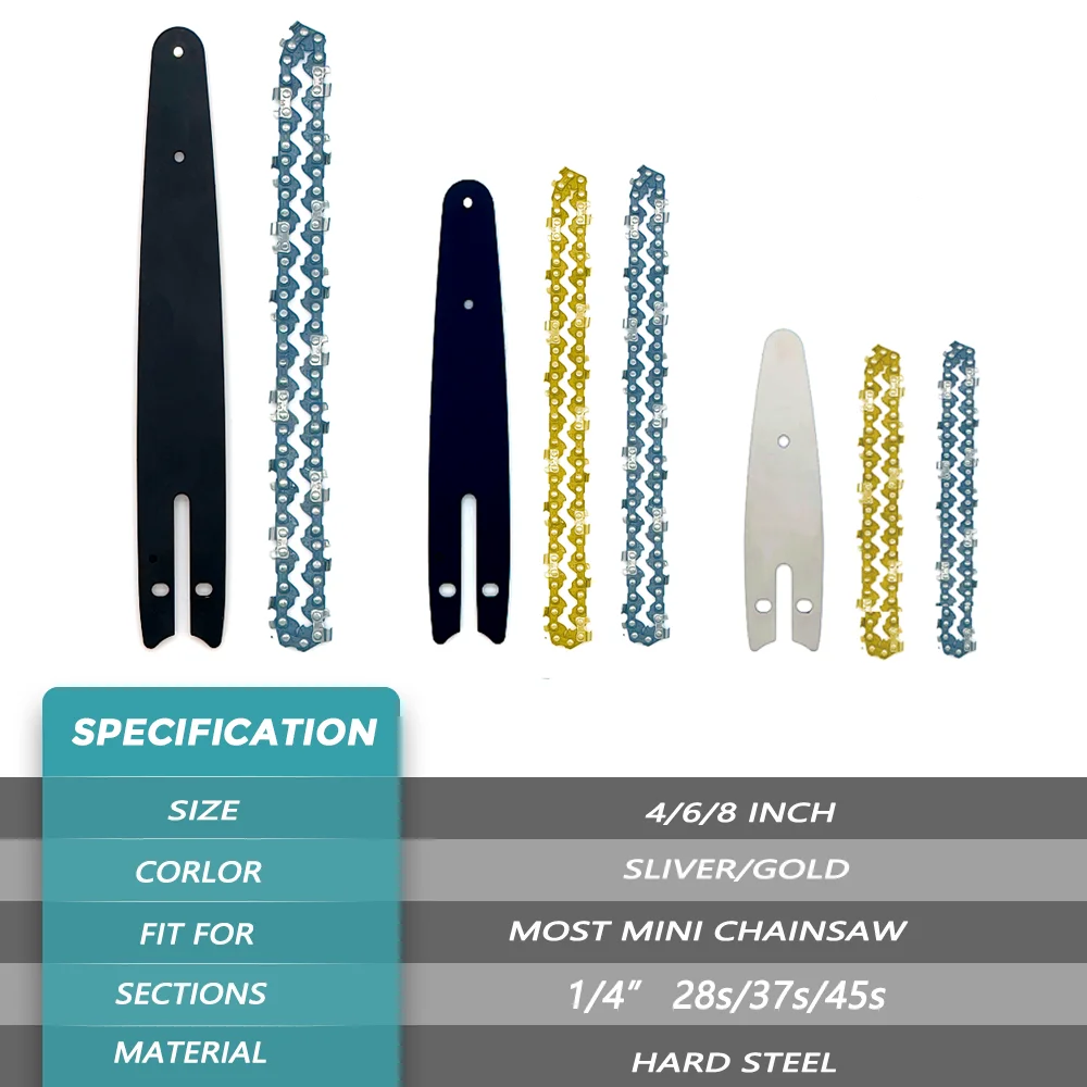 Chainsaw Chains Electric Saw Electric Chainsaw 4 6 8 Inch Chains for 4/6/8 Inch Electric Saw Chainsaw 6 Inches Electric Saw Parts 4 8 Chainsaw Guide Plate