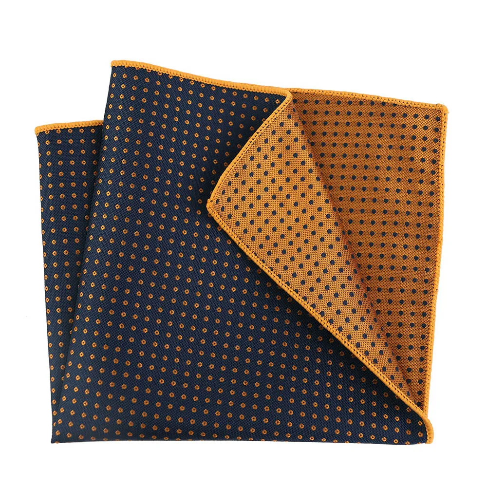 Pocket Square Silk Jacquard Woven Red Orange Handkerchief Fashion Men Suit Pocket Hanly Wedding Business Party Suit Set Handker