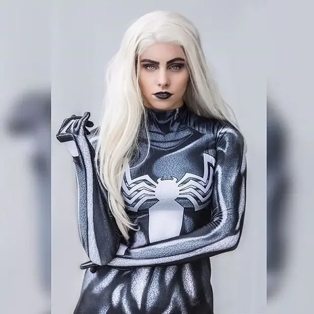 Adult Kids Black Venom Spiderman Cosplay Costume Party Female Girls Woman Superhero Jumpsuit Halloween Zentai Bodysuit