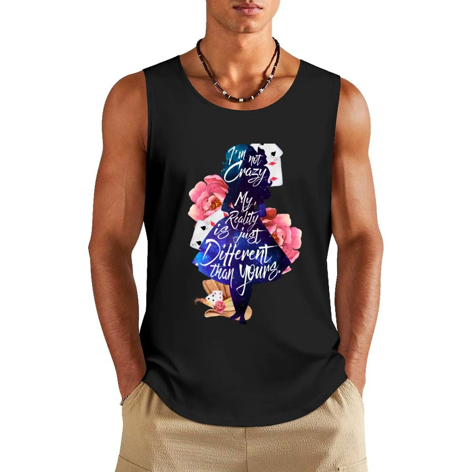 

Alice - I'm Not Crazy Tank Top Men's summer vest gym clothes men Men's t-shirts male top