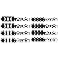 Premium 3D Aluminum Car Audio Decorative Emblem Badge Sticker (8Pcs Audi)