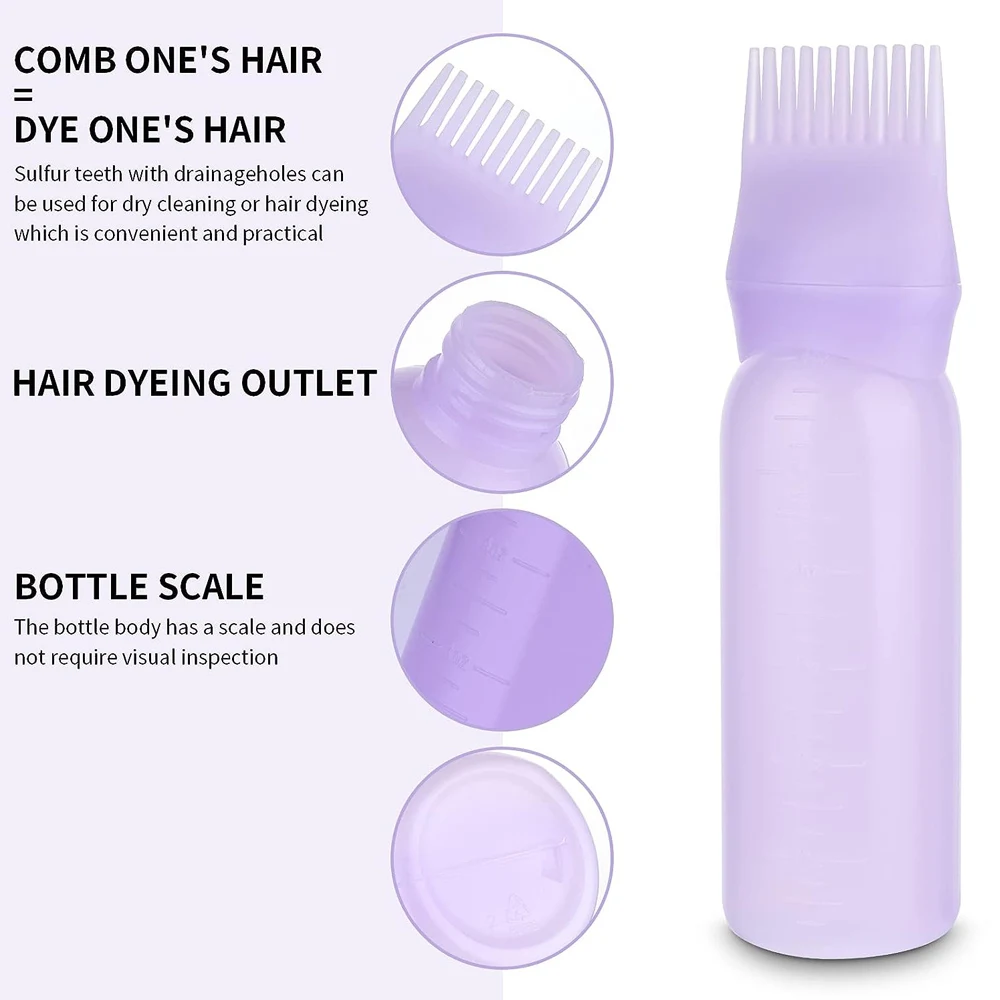 120ml Hair Root Comb Applicator Bottle Dispensing Hair Dye Applicator Comb Brush Salon Coloring Hairdressing Styling Tools hair dye applicator bottle hair dyeing bottle hair dye bottle