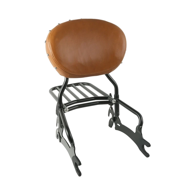Motorcycle 12" Backrest Sissy Bar Pad Luggage Rack For Indian Chief Vintage Classic Dark Horse