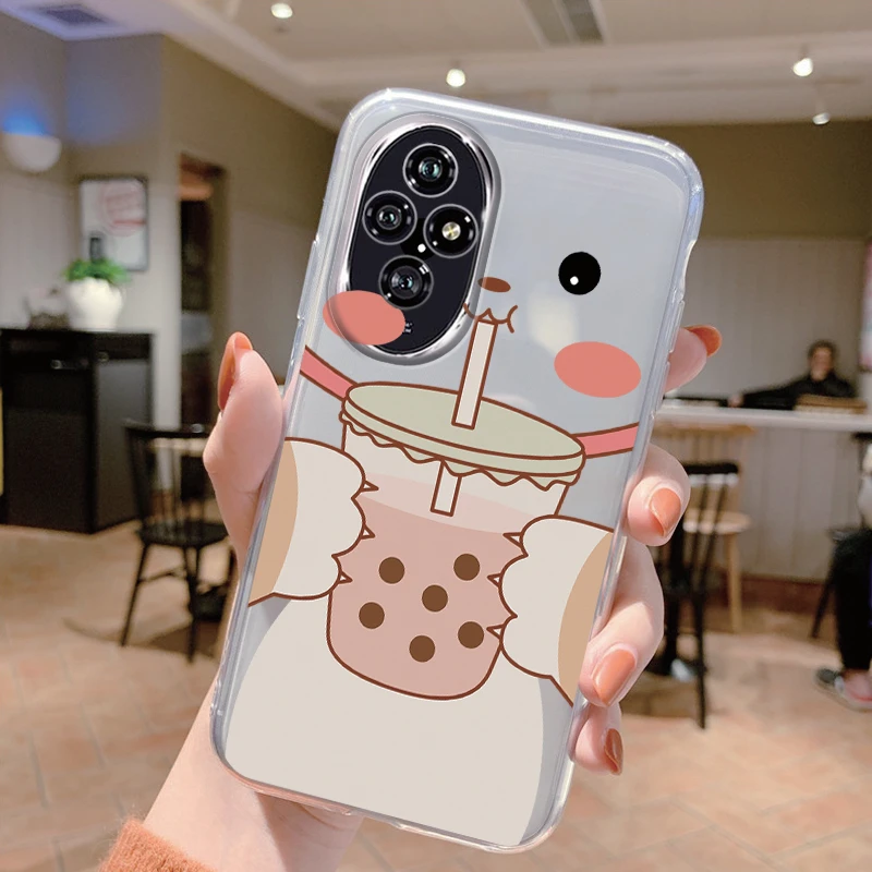 Transparent Flower Design Phone Case with Anti-Drop Silicone Bumper