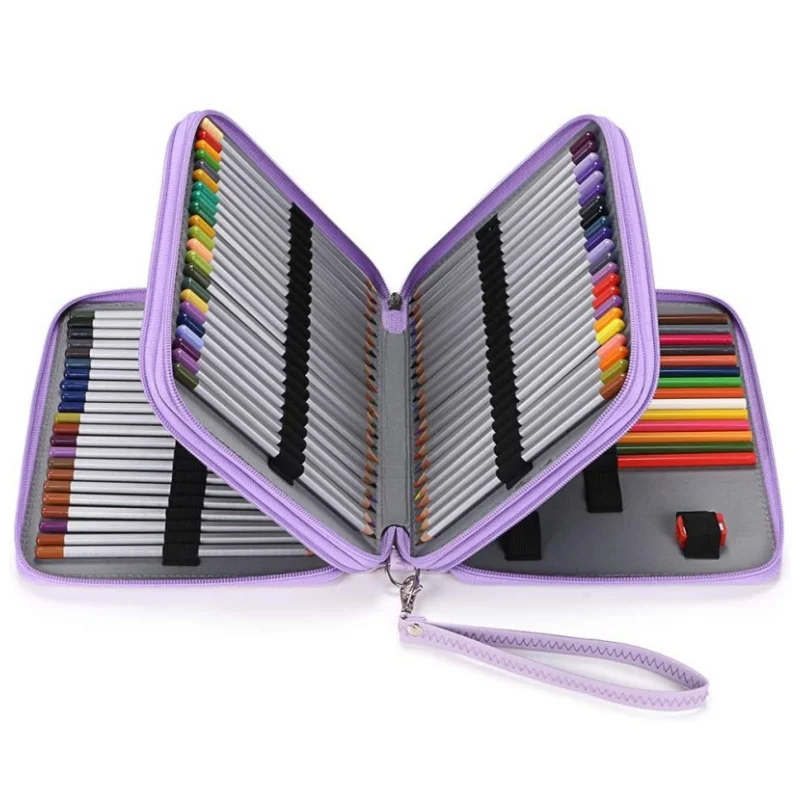 Color Pencil Case 120 slot luxury PU leather pencil cases