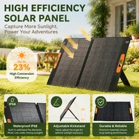 Station d'alimentation portable 500W avec kit de panneaux solaires pliables 100W en option, générateur d'énergie à charge rapide, alimentation de grande capacité pour le camping, les voyages, la maison, les camping-cars et les aventures en plein air 7
