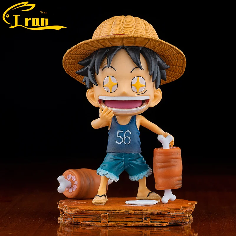 

Animation One Piece 14.5cm Childhood Straw Hat Boy Star Eyes Lie To Find Someone Unhappy Swollen Face Luffy Hand Do Decoration