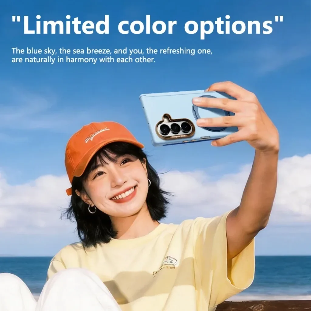 Magnetic Rotating Ring Holder Phone Case with Hinge Protection and MagSafe Compatibility