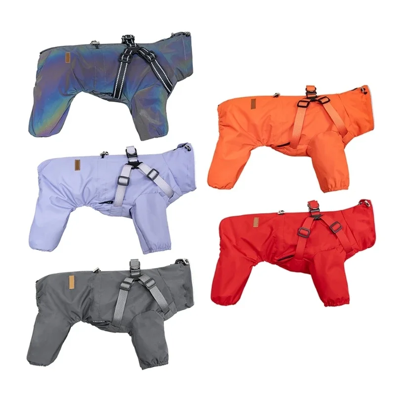Regenmäntel für Hunde, geeignet für große und kleine Hunde, wind- und wasserdichte Welpen-Regenbekleidung A0KF – Detail 1