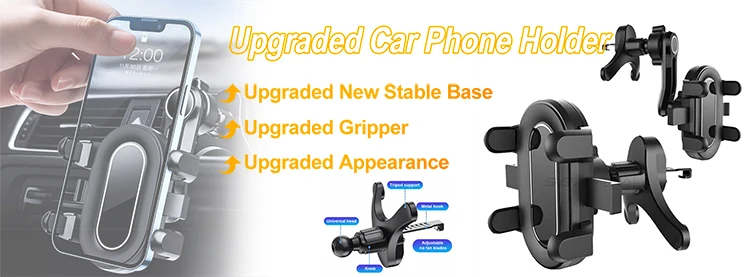 SEAMETAL Gravity Car Phone Holder Air Vent Hook Phone Mount 360-Degree Rotation Smart Phone Holder for Car One-Hand Placement
