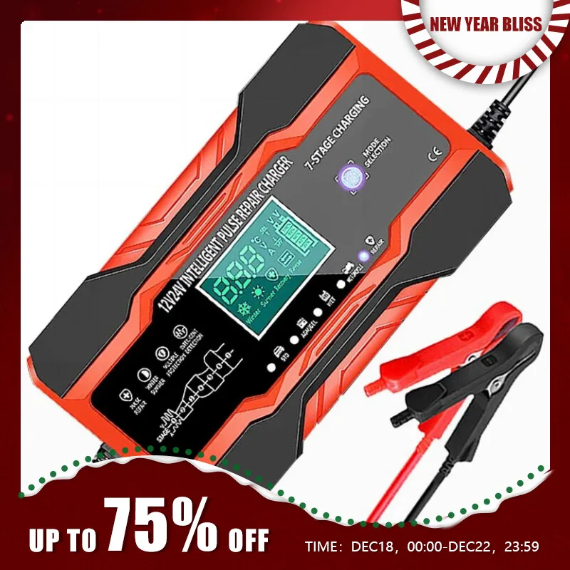 12V24VCarBatteryChargerFullAutomatic12V10ADigitalCarBattery