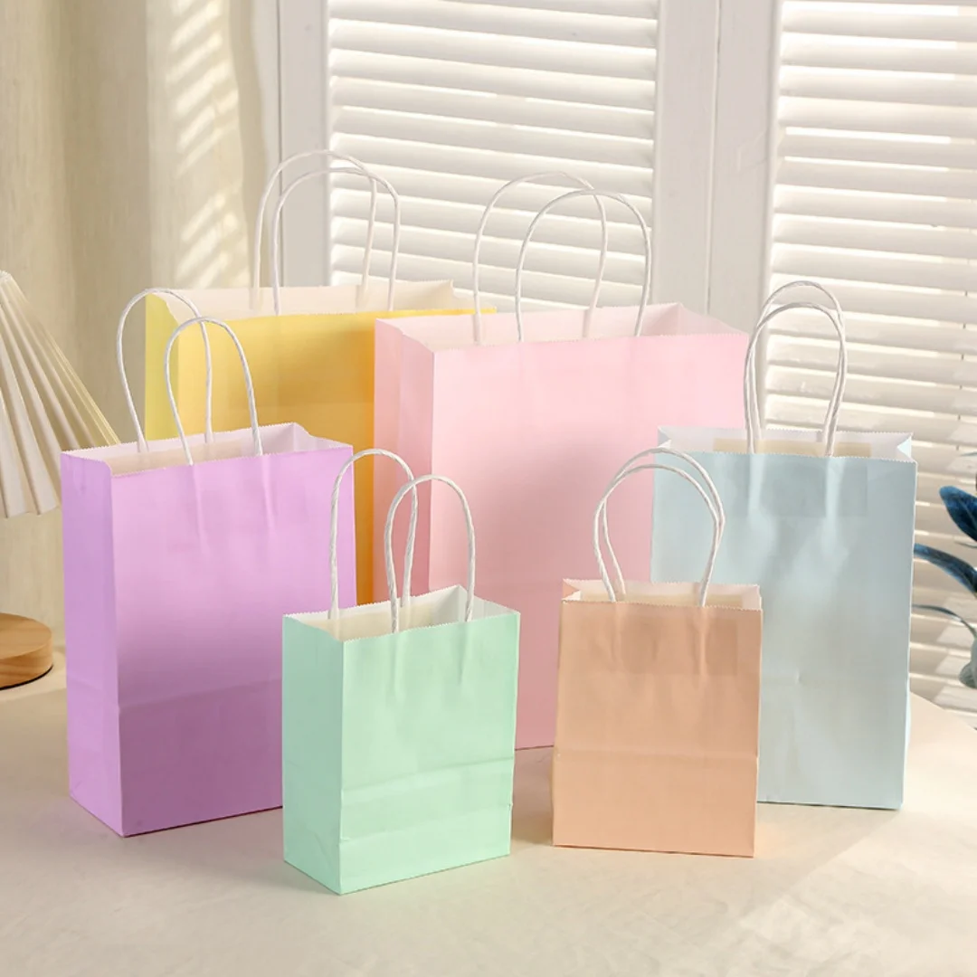 6 stücke Macaron Papier Geschenk Taschen Süßigkeiten Geschenk Verpackung Taschen Kinder Geburtstag Party Leckerli Taschen Dekoration Baby Dusche Hochzeit Liefert