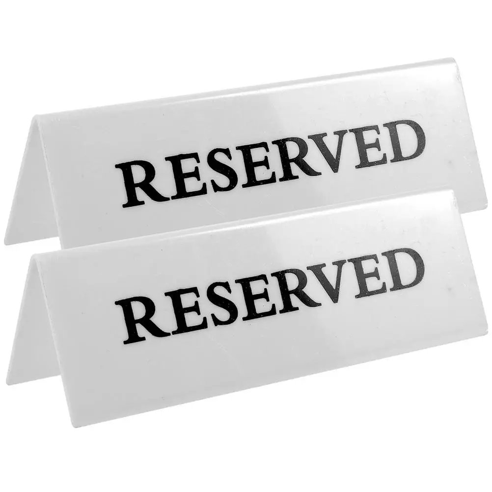2Pcs Acrylic Triangle Table Sign For Restaurant Reusable Place Setting Table Reserved Sign MultiFunction Place Cards Holder