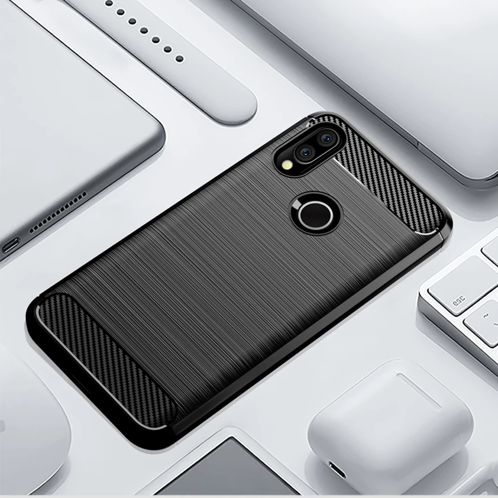 Premium Carbon Fiber Shockproof Phone Case - Soft Silicone Protective Back Cover