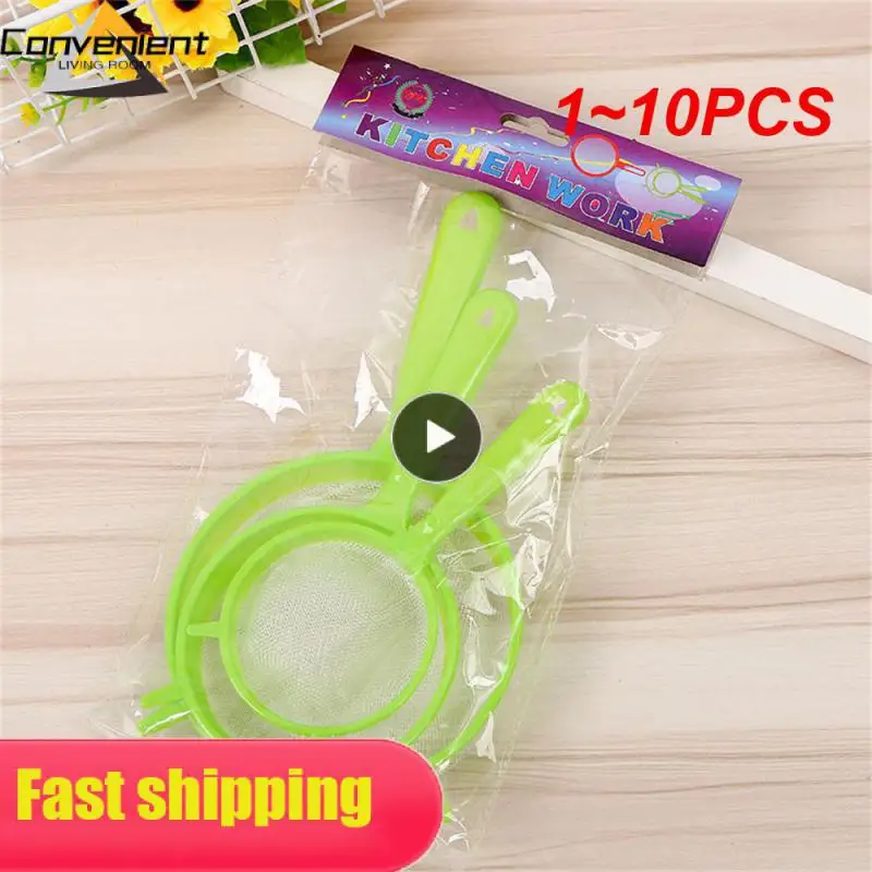 

1 ~ 10 шт. в комплекте, пластиковый тонкий сетчатый ковш, дуршлаг, сито для муки с ручкой, сито для сока, чая, инструмент, кухонные инструменты, аксессуары