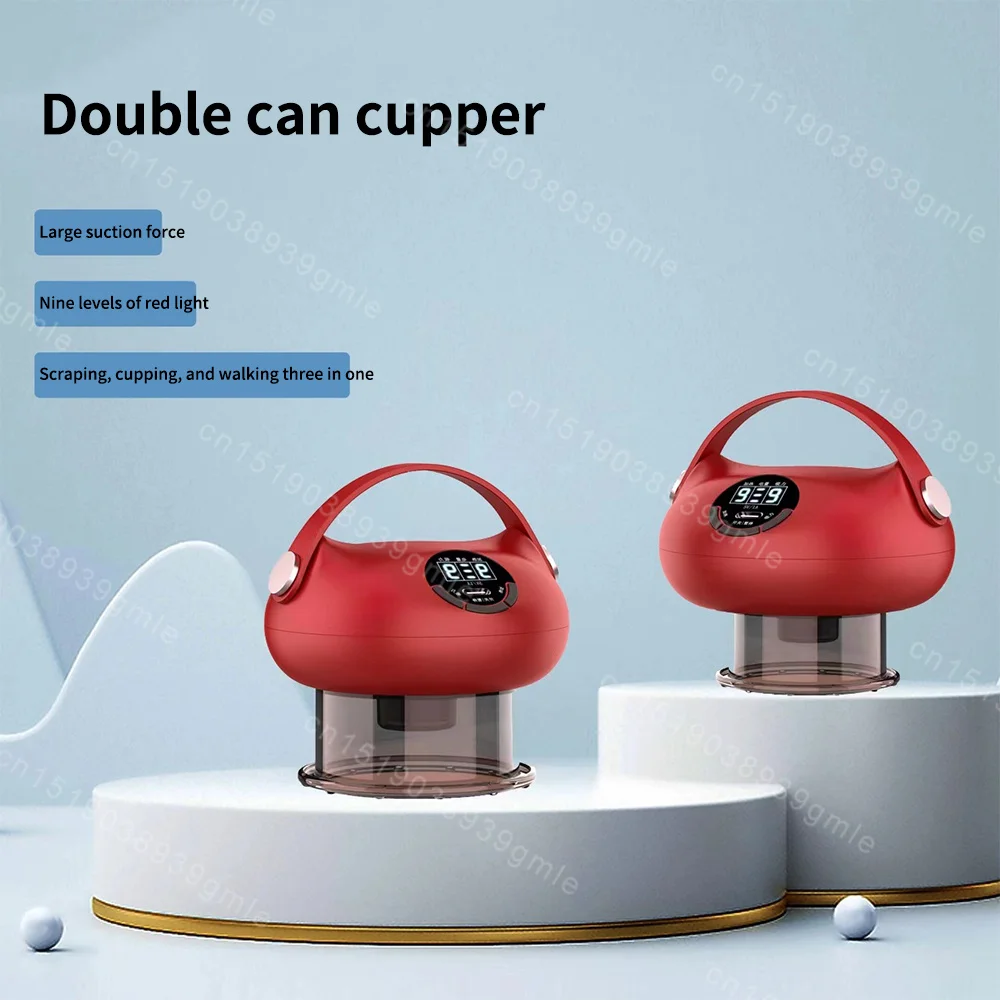 Electric Vacuum Cupping Massage Red Light Cupping Scraping Device Guasha Nine Speed Constant Temperature Regulation Body Relax