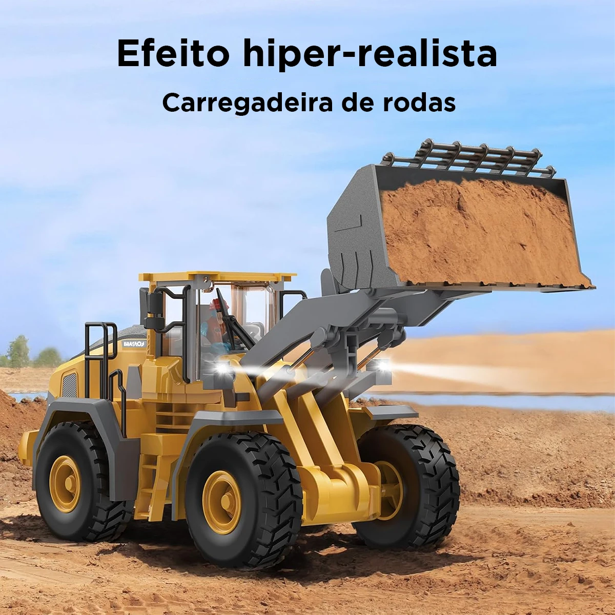 Carro de Carregamento Remoto Carro de Brinquedo de 9 Canais com Luz Sonora 1:20