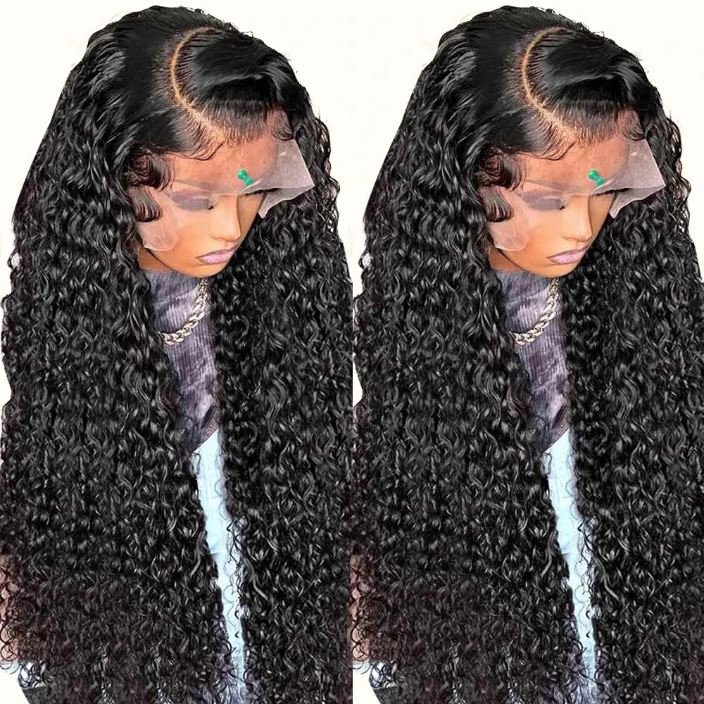 

Brazilian 30 34 Inch HD Transparent Lace Frontal Wig 180 Density Deep Wave 13x6 Water Wave Lace Front Curly Human Hair Wigs