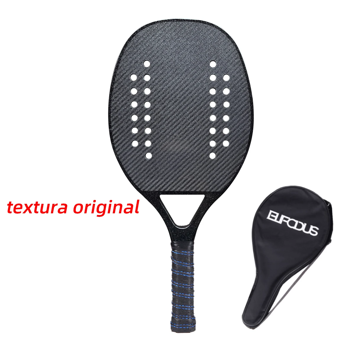 Full Carbon 3K Fiber Beach Tennis Racket Professional Racquet for Adult with Protective Bag Cover