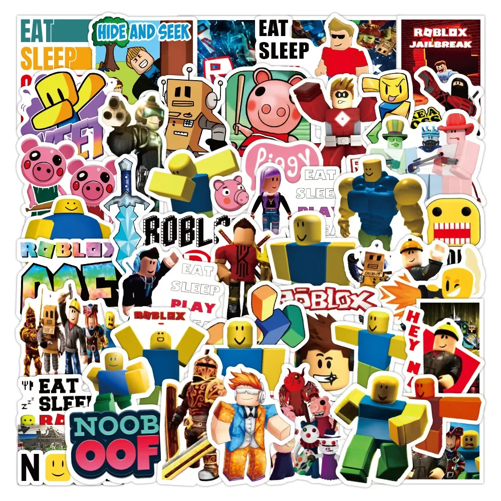 50pcs New Game Roblox Graffiti Stickers Water Cup Luggage Notebook Scooter Stickers