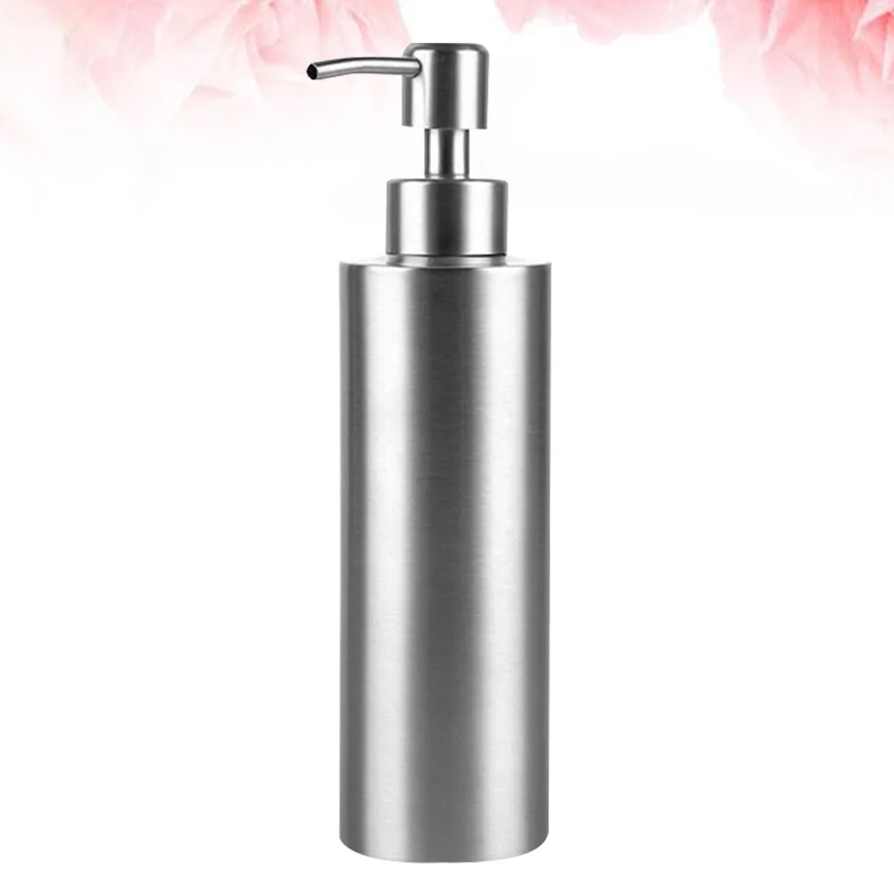 

Cylindrical Hand Soap Dispenser Dish for Kitchen Sink Stainless Steel Lotion Bottles
