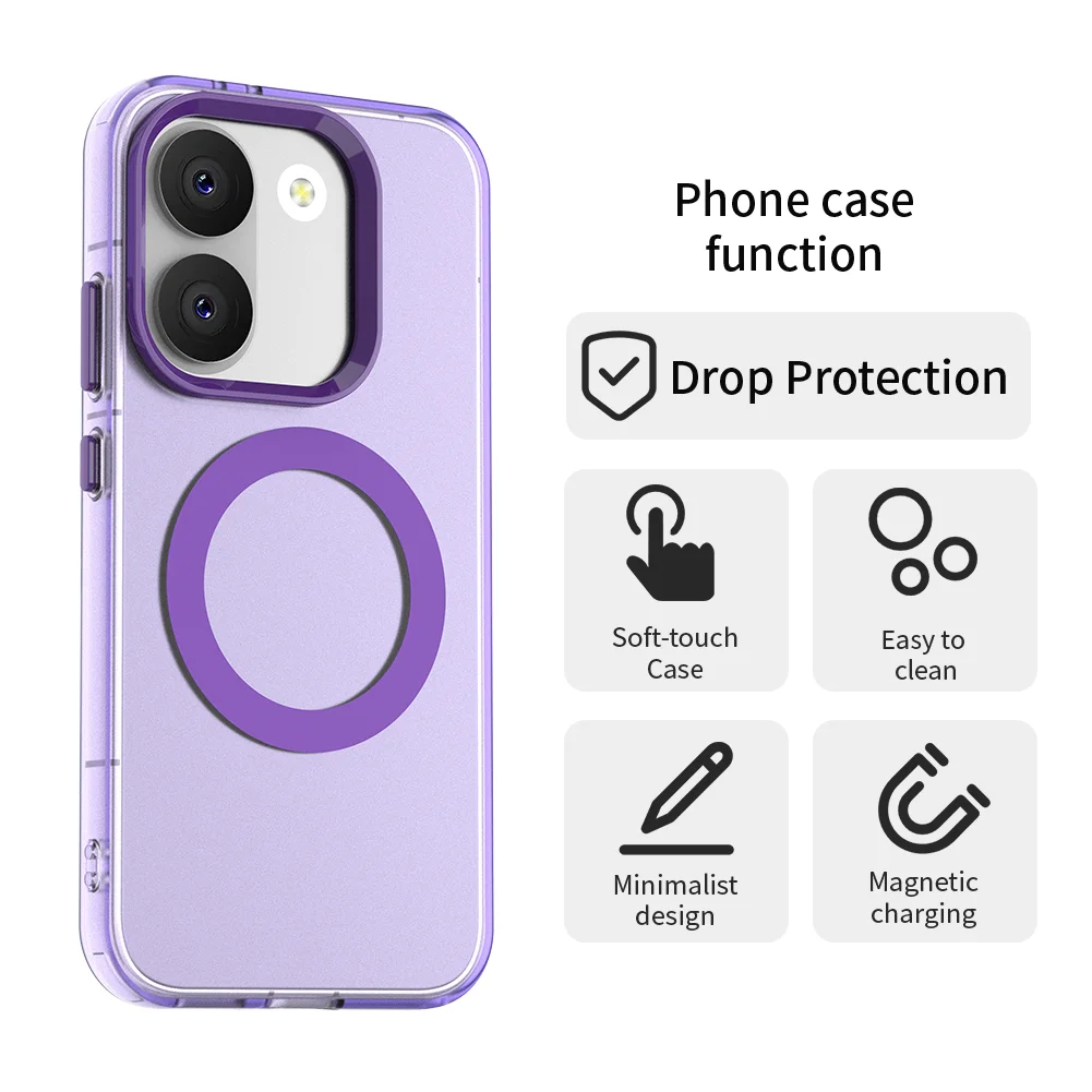 Luxury Armor Shockproof Matte Hard Case with Magsafe Magnetic Wireless Charging Compatibility