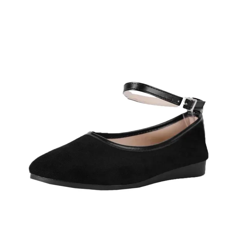 New 2024 black Velvet Ballet Flats Women Mary Jane Flats Shoes Leopard Print Round Toe Flat Shoes for Women Large Size 36-43 4