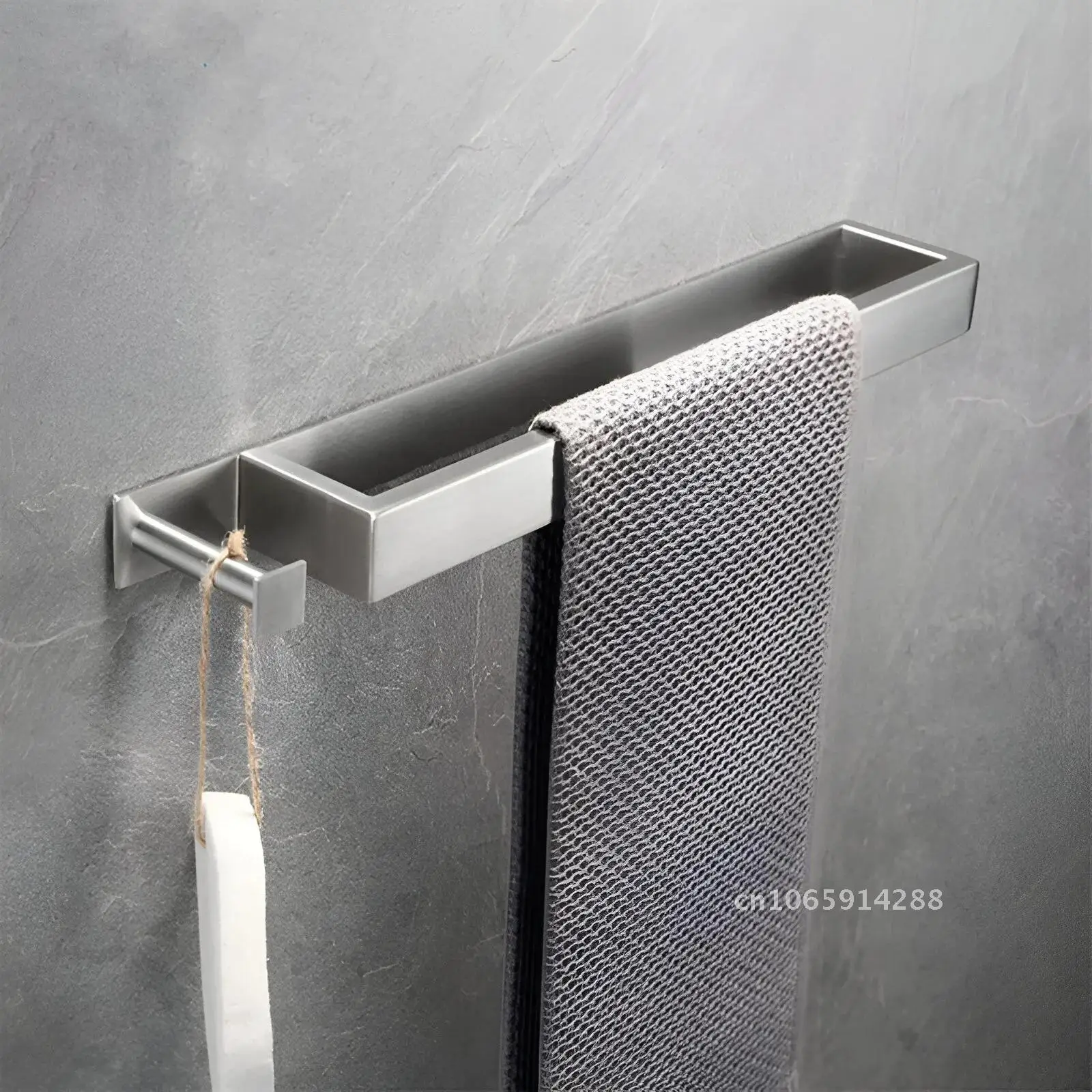 Towel rack，304 Stainless Rack， Punchless Towel Rack Hardware Single Steel Bathroom Bar Bathroom