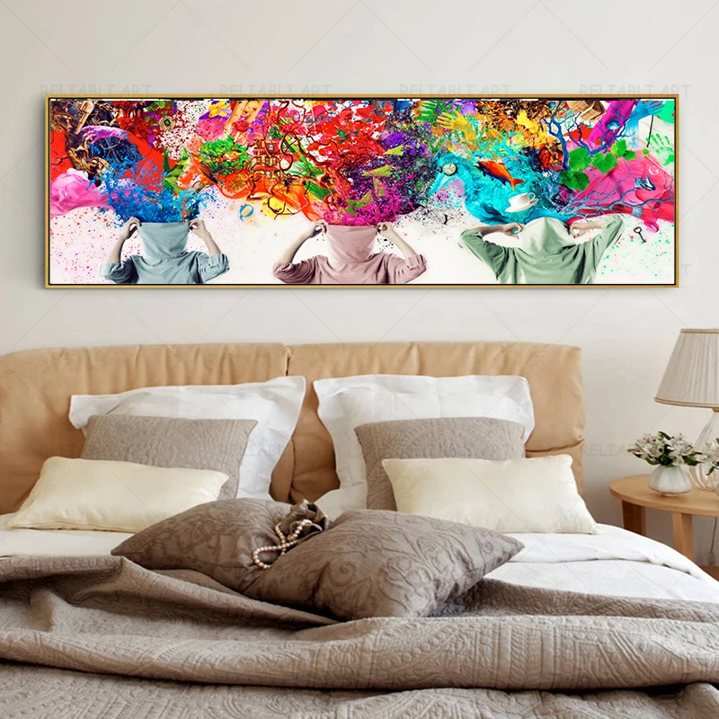 Abstract Coloful Paint Painting on Canvas Modern Canvas Posters and Prints Wall Art Pictures for Living Room Home Decor Cuadros