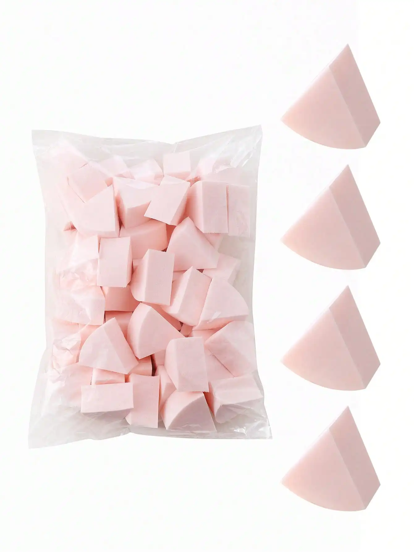 50PCS Fan Shaped Makeup Puff  Makeup Sponge,Suitable for  Powder Concealer, makeup applicator  Powder Puff  Beauty tools 3