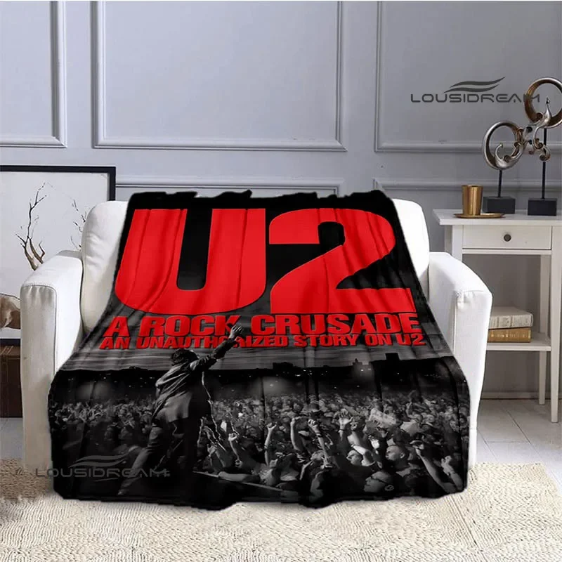 U2 록 밴드 레트로 프린트 담요, 침대 라이닝, 플란넬 따뜻한 담요, 부드럽고 편안한 담요, 가정 여행 담요, 생일 선물 