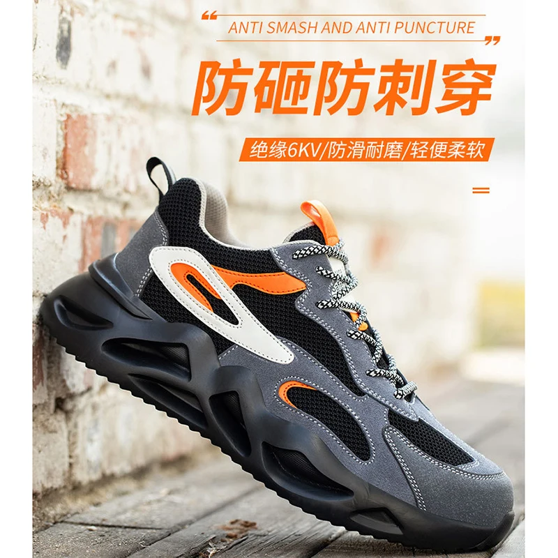 

Men Work Sneakers Light Security Boots Men Puncture-Proof work Boots Steel Toe Shoes High Quality Indestructible Safety Shoes