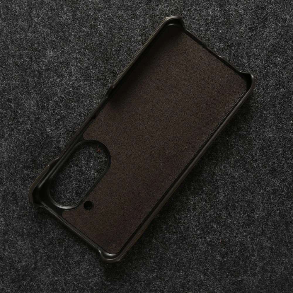 Handcrafted Genuine Leather Crazy Horse Pattern Phone Case - Real Cowhide Cover Housing Coque Back Shell
