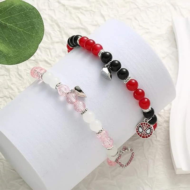 Pulseiras trançadas aranha para casais, melhor amigo Bff pulseira da amizade para mulheres e meninas, corda de corda, pulseiras combinando