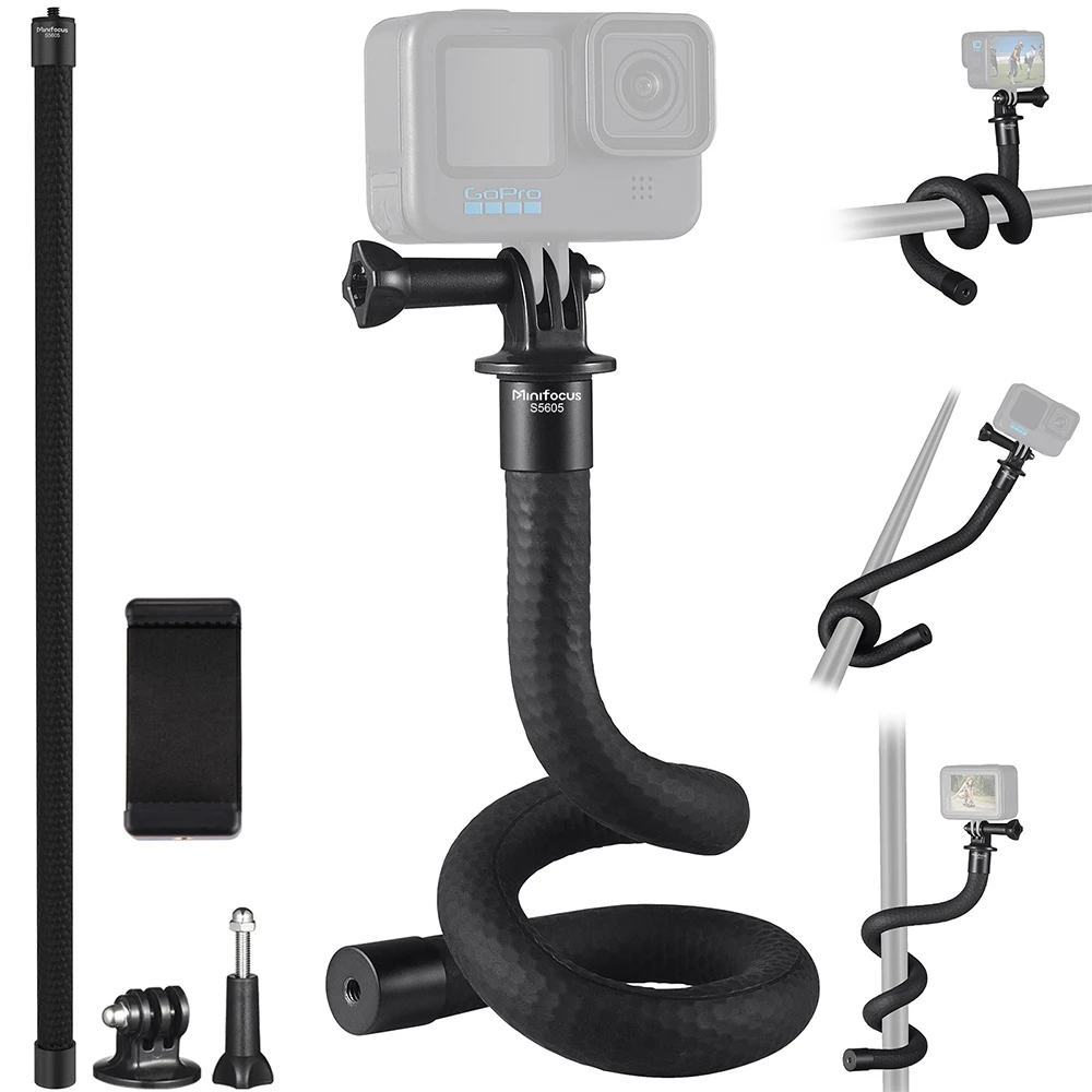 스마트폰 액션 카메라용 유연한 마운트 클램프, 삼각대 스탠드, 목 거치대 셀카..