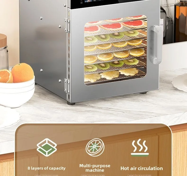 Singweller Trays Food Dehydrator Stainless Steel Machine 800W/1000W Household Vegetables Fruit Dryer with Digital Timer for Home