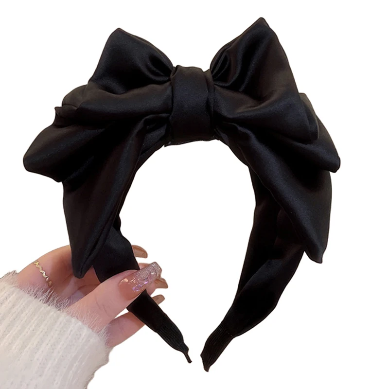 1PC Frauen Koreanischen Stil, Mode Kopfschmuck Schwarz Bogen Knoten Haarband Temperament Elegante Stirnband Für Mädchen Haar Zubehör