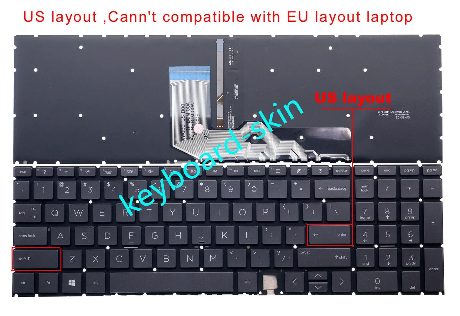 Teclado Retroiluminado Preto dos Eua sem Moldura para hp Envy X360 15-ee 15-ee1083cl 15m-ee 15m-ee0013dx Series Novo