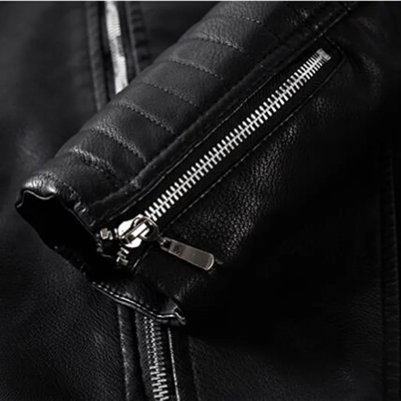2022 Winter Men's PU Jackets Casual Man Warm Motorcycle Leather Jacket Male Slim Fit Windbreaker Biker Leather Coats Clothing