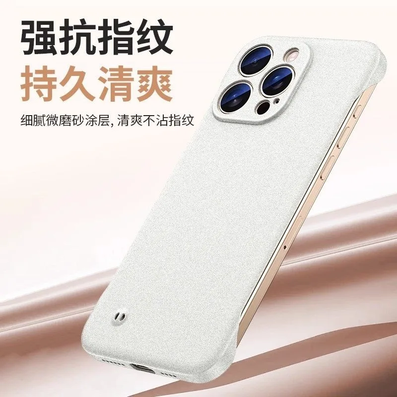 Frameless Sandstone Ultra Thin Shockproof Hard Case with Lens Protection