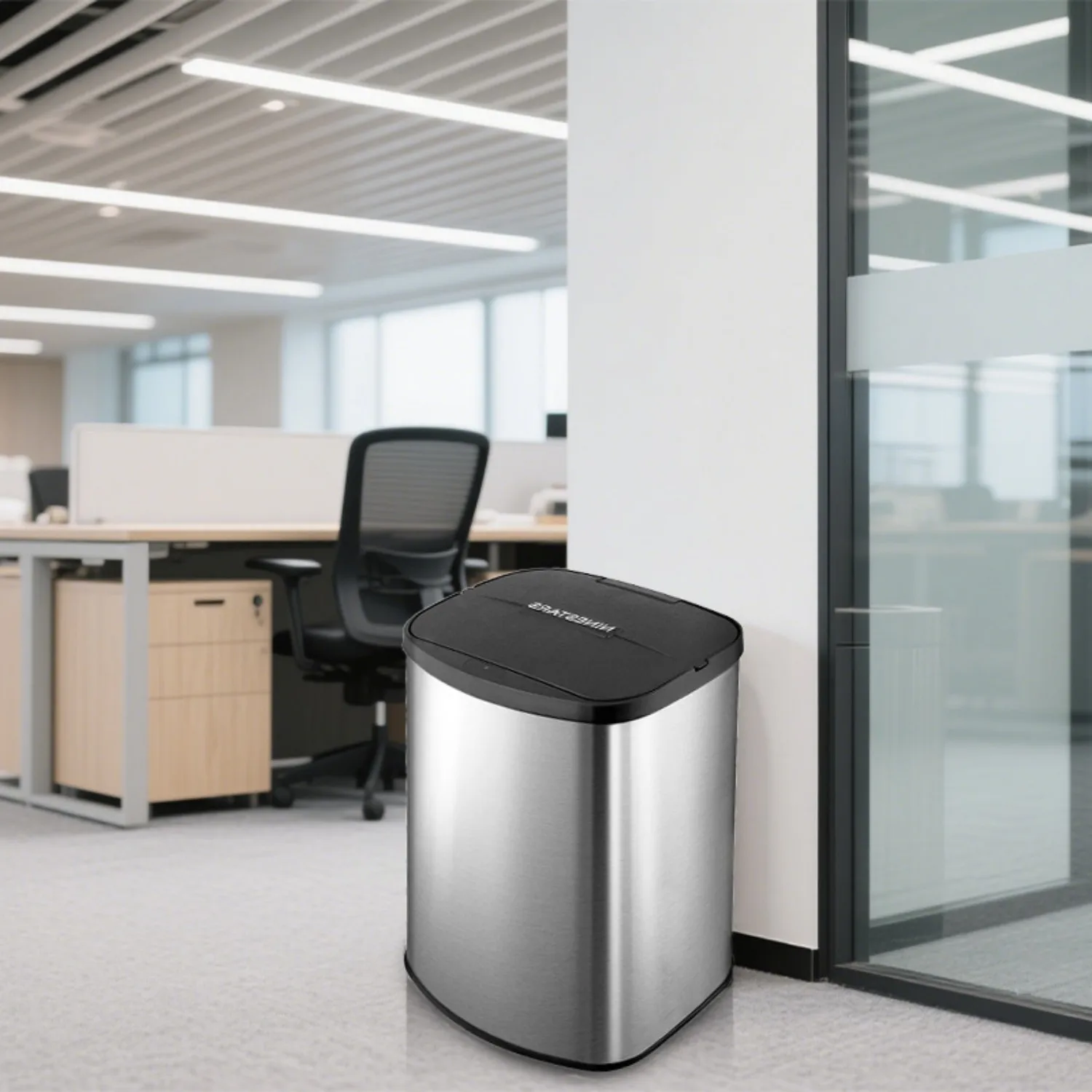 Smart trash can front view