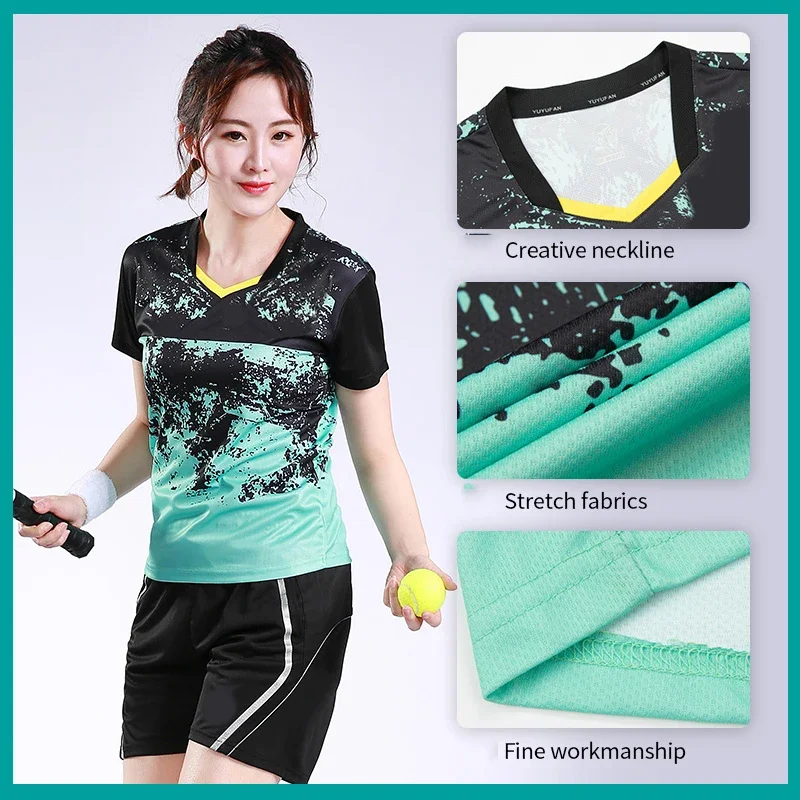 New Tennis Shirts Women Men Cothes Badminton Wear Shirts Table Tennis Game Clothes Unisex