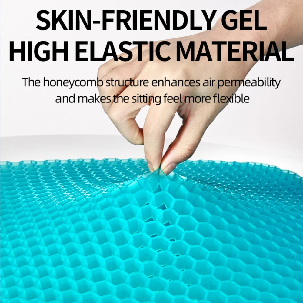45x42cm Double Thick Gel Seat Cushion Honeycomb Design with Non-Slip Cover for General Motors Increased Breathability Cooling Pa