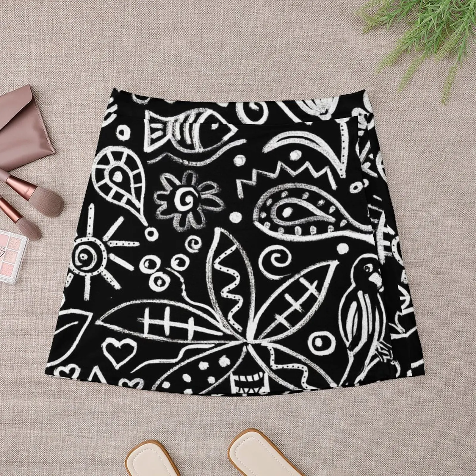 Animal Carnival by Night (black and white) Mini Skirt rave outfits for women cute skirt luxury women skirts