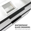 30” Floating Bathroom Vanity with Sink Combo, Modern Wall Mounted Cabient with 2 Glass Doors Drawers Storage 6