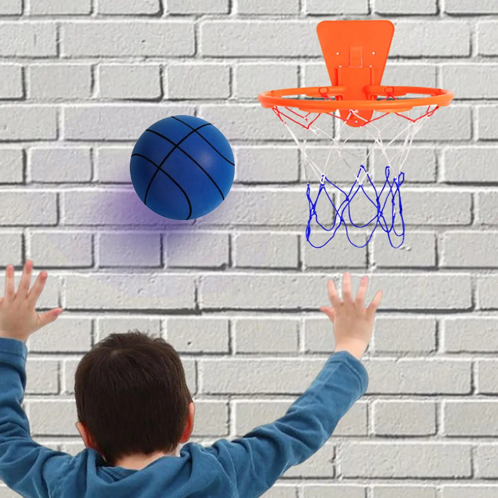 

Silent Basketball with Hoop Kids Foam Basketball Lightweight Silent Ball Toy