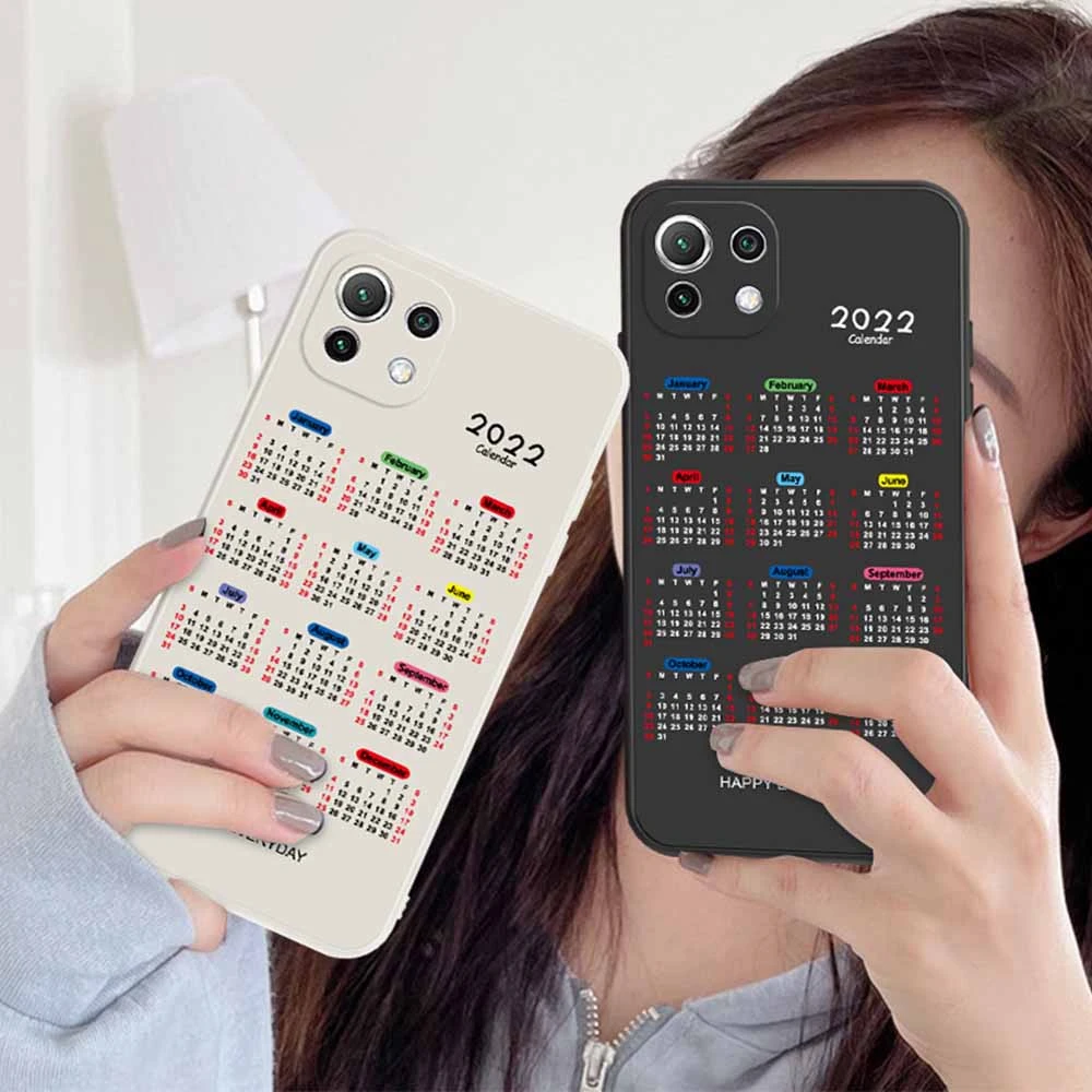 Calendar Phone Case For Redmi 10 9 9A 9T 9C Casing Nfc Casing Date Number For Redmi Note 11 10 9 Pro Max Note8 7 Pro 10S 9S 9T Cover Half-Wrapped Cases - Aliexpress 