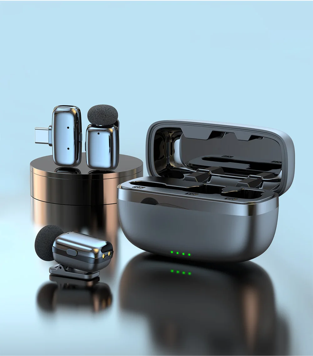 Wireless Lavalier Microphone Recording for Streaming Compatible with MINI Smartphones for Live Streaming Vlogging Interviews